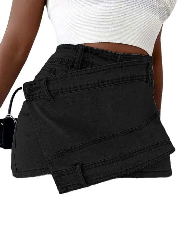 Hot Selling High Waisted Irregular Skirts In 2023, Summer Slimming Denim Trendy Shorts