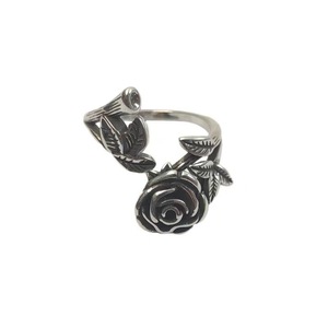 Anillos Vintage de flores rosas de Color negro para mujer, anillo ajustable de estilo gótico, anillo de compromiso, boda, regalos de joyería para fiesta - Product Image 5