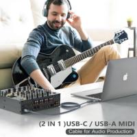 Pemisah kabel Data USB 2-in-1, menghubungkan satu Printer ke dua PC komputer dengan jaket nilon untuk penggunaan pemindai