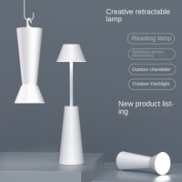 Lampe de bureau télescopique portable qui peut être utilisée comme lampe de poche et suspension de camping, veilleuse de chevet