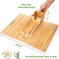 WDF Nouveauté Plateau de canapé personnalisé avec porte-gobelets, plateau de bras, sous-verre de canapé, plateau de canapé pliable en bois de bambou pour salon