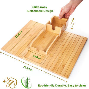 ถาดวางแก้วน้ำแบบพับได้สำหรับโซฟา ทำจากไม้ไผ่ สำหรับห้องนั่งเล่น รุ่นใหม่ล่าสุดจาก WDF - Product Image 3