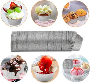 Small 4OZ Disposable Aluminium Baking Cupcake Containers Aluminum Foil Pudding <strong>Pans</strong> Cups <strong>with</strong> <strong>Lids</strong> - Product Image 5