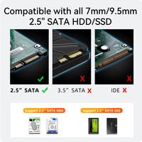 Carcasa MAIWO para Disco Duro de 2.5 Pulgadas Tipo-C, USB-C, SATA, de Plástico, con Bolsas para Laptop y PC