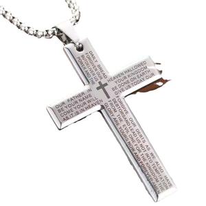 Collana con ciondolo a croce rovesciata in acciaio inossidabile per uomini e donne oro argento nero catena lunga Hip Hop Punk collana gioielli - Product Image 5