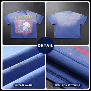 Custom Graphic T-<strong>shirt</strong> <strong>Men's</strong> Tshirt Streetwear Oversized Crop Drop Shoulder Heavyweight Vintage Acid Wash t <strong>Shirt</strong> <strong>for</strong> <strong>Men</strong> - Product Image 2