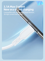 Câble USB A vers Type C 3.1A à charge rapide, ABS, 1m, synchronisation de données haute vitesse, câble de chargeur de téléphone portable pour Samsung Xiaomi Android