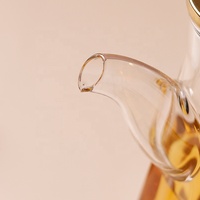 Bocal en verre borosilicaté transparent moderne de 500ml Bouteille d'huile chauffée de 17 oz avec couvercle en métal pour emballage de cuisine
