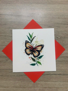 Carte en quilling artisanale, design 3D détaillé en papier, carte de vœux créative pour les anniversaires, les anniversaires de mariage et les fêtes - Product Image 1