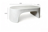 Table basse blanche minimaliste moderne, design en arc, table nordique de luxe pour salon intérieur
