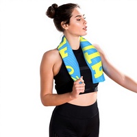 Serviette de Bain Portable Personnalisée en Microfibre Double Face en Polaire Corail, Séchage Rapide, Respirante, Absorption de l'Humidité, Protection Solaire