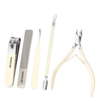 Kit de coupe-cuticules et coupe-ongles en acier inoxydable, pince à cuticules, repousse-cuticules, lime à ongles, étui en cuir haut de gamme, outils de manucure complets