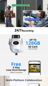 Kamera Keamanan IP Tuya Smart WiFi PTZ Pan Tilt Audio Dua Arah Siren Deteksi Gerakan Kamera Pengawas Keamanan untuk Luar Ruangan - Product Image 2