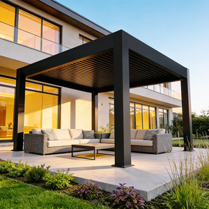 Toldos de exterior de diseño OEM para jardín, <span class=keywords><strong>terraza</strong></span>, toldo impermeable motorizado, Gazebo, pérgola de aluminio <span class=keywords><strong>con</strong></span> persianas bioclimáticas - Product Image 6
