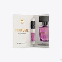 Conception personnalisée SANS dossier papier d'essai de parfum flacon bouteille d'échantillon de parfum cartes