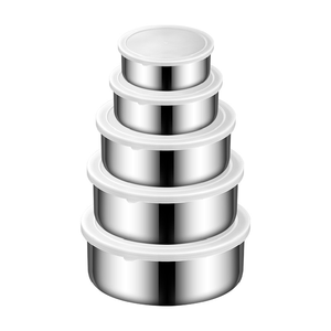 5 cái hiện đại thép không gỉ ấm hơn đặt nhà Bếp lẩu bên trong nắp heatable soong thực phẩm lưu trữ <span class=keywords><strong>container</strong></span> - Product Image 1