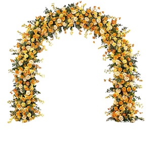 Arco de Flores Artificiales de Rosas Amarillas Personalizado, Decoración de Escenario de Boda con Marco de Hierro Hecho a Mano, Decoración Floral Suave y Personalizable - Product Image 3