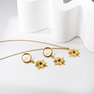 Conjunto de Collar y Pendientes de Perlas y Diamantes de Imitación con Forma Especial, Estilo Europeo, Acero Inoxidable 18k para Mujer - Product Image 6