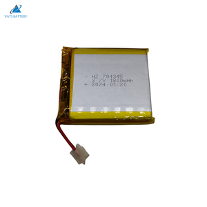 Аккумулятор литий-ионный перезаряжаемый LiPo CE 704345, 3.7В, 1800мАч, 6.66Втч, NCM анод, скорость разряда 0.5C, 7x43x45мм - Product Image 1