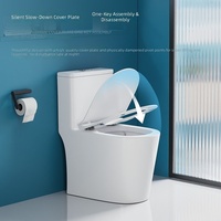 Toilet Keramik Modern Berkualitas Tinggi Satu Bagian dengan Sistem Siphon dan Dual-Flush S-Trap untuk Penggunaan di Kamar Mandi