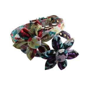 Amigo 새로운 디자인 꽃 목걸이 개와 고양이 고품질 금속 버클 제거 해바라기 키티 강아지 애완 동물 칼라 - Product Image 3