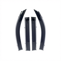Pare-soleil de fenêtre PHURW en matériau PC de haute qualité, garniture en acier inoxydable chromé 3D pour Toyota LAND CRUISER, déflecteurs