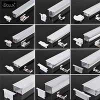 Perfil de aluminio DGLUX personalizable para tiras de luz LED empotradas en almacenes, carcasa de extrusión, perfil de luz LED múltiple