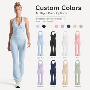 Pantalon d'été décontracté américain YWJC GARMENT à manches courtes et jambes larges pour femme, en Spandex/Nylon, respirant, séchage rapide, taille haute - Product Image 3