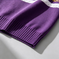 Sweat-shirts pour hommes à col rond et manches courtes, en jacquard personnalisé, de haute qualité, style streetwear, avec broderie, en tricot