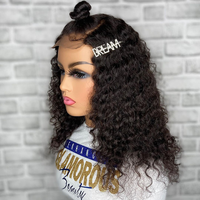 Perruque Cheveux Ondulés, Perruque Frontale HD 13x4 en Dentelle, Cheveux Humains Bruts Indiens Péruviens, Perruque Sans Colle en Cheveux Humains Vierges Alignés dans le Sens des Cuticules