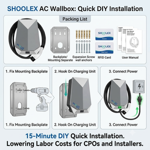 Cargador de Vehículos Eléctricos Inteligente con Control por Aplicación WiFi, 7kW 32A, Nivel 2, Wallbox, Estación de Carga Doméstica para Vehículos Eléctricos BYD - Product Image 6