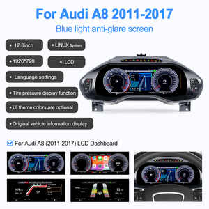 Navihua - Tableau de bord numérique pour voiture - Cockpit virtuel - CarPlay - Écran LCD - Mise à niveau du tableau de bord pour Audi A8 2011-2017 - Compteur de vitesse numérique Linux - Product Image 2