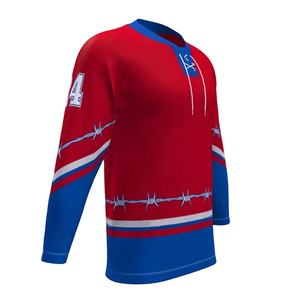 Jersey de uniforme de hockey sobre hielo con capucha y bordado personalizado sublimación - Product Image 3