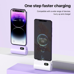 Nhà máy sản xuất 5000mAh mini bỏ túi có kích thước viên nang Powerbank pin bên ngoài cho iPhone với cổng Type-C và điện thoại đứng - Product Image 4