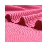 Tejido de punto jacquard de una sola cara teñido con hilo, 100% poliéster elástico y arrugado para trajes de baño de mujer