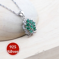 925 argent Sterling vert émeraude ensembles de bijoux mariage blanc Zircon boucles d'oreilles de mariée anneau pendentif pierres collier ensemble pour les femmes