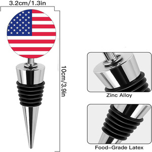 New fun flag-shaped detachable <b>wine</b> stopper, creative metal champagne bottle, Christmas gift. - Product Image 5