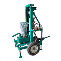 Mini-foreuse hydraulique électrique pour puits d'eau, usage domestique et agricole, équipement de forage monté sur roues et pliable