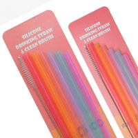Lot de 6 pailles réutilisables en silicone lavables et écologiques, 23,5 cm de long, flexibles, pour gobelets de 20/30/32 oz, sûres pour les enfants