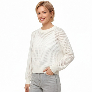 Maglione da Donna <span class=keywords><strong>con</strong></span> Intarsio a <span class=keywords><strong>Ali</strong></span>, Maniche Lunghe e Collo Rotondo - Product Image 2