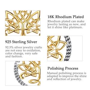 Merryshine oro de Plata de Ley 925 celta irlandés nudo familia Árbol de la vida COLLAR COLGANTE - Product Image 3