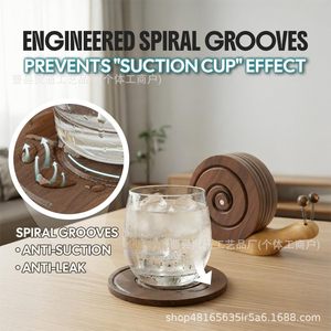 Sous-verre en bois en forme d'escargot, magnétique, isolant thermique, décoration de table, usage domestique - Product Image 2