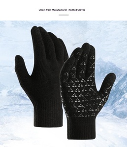 Wholesale Custom Logo Jacquard Anti-Slip Windproof Winter Knitted <strong>Gloves</strong> Thickened Full Fingers <strong>Touchscreen</strong> Daily Outdoor Use - Product Image 5
