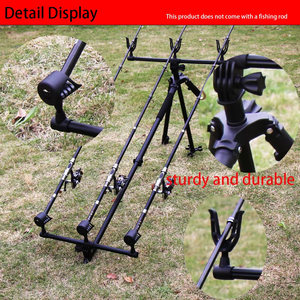 Soporte de Trípode Plegable Ultracompacto de Aleación de Aluminio Negro JSFUN para Cañas de Pescar - Product Image 5