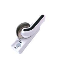 Bacofes Serrure à croissant de lune moderne en alliage d'aluminium thermolaqué pour fenêtre coulissante, simple rotation, blanc et noir, garantie 1 an