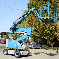 Plateforme élévatrice télescopique à manivelle, nacelle mobile à flèche, élévateur araignée remorquable, élévateur à bras courbé autopropulsé 18,39 m 500 kg
