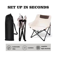 Chaise de lune pliable légère et portable en tissu Oxford double couche moderne avec cadre métallique pour la pêche, la plage et le camping