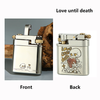 Briquet mécanique à poulie coupe-vent pour homme, à fixer sur ceinture, au design rétro, à essence, idéal comme cadeau pour la fête des pères ou la Saint-Valentin