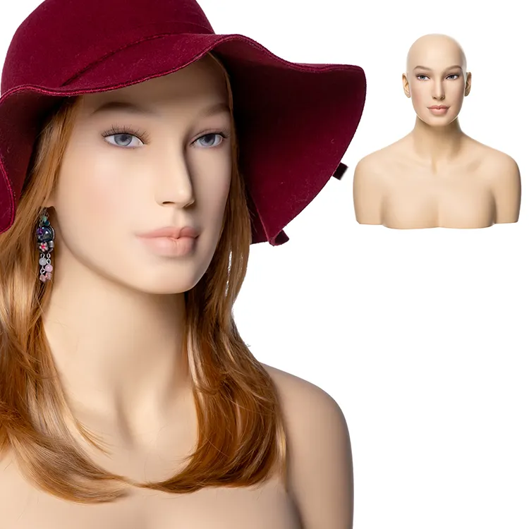 Best Sale High Quality Realistic Wig Head Stand Mannequin Wig Head Lifelike Manikin Head for Wigs Display Making Styling