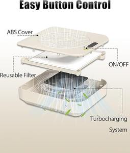 Aspirateur de poussière à ongles à faible bruit 4300 tr/min, ventilateur d'aspiration réglable à 45 vitesses, extracteur de poussière avec filtre réutilisable et écran LED - Product Image 2